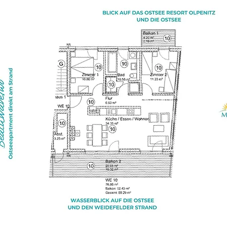 Beachwavetwo- 2og, Meerblick, Balkon, Kamin, Sauna