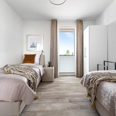 Beachwavetwo- 2og, Meerblick, Balkon, Kamin, Sauna Olpenitz