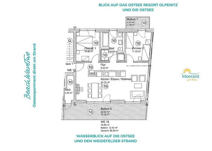 Beachwavetwo- 2og, Meerblick, Balkon, Kamin, Sauna