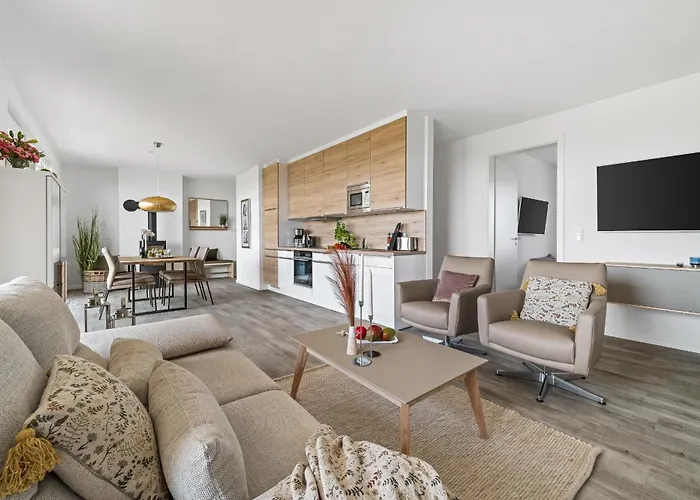 Beachwavetwo- 2og, Meerblick, Balkon, Kamin, Sauna Olpenitz